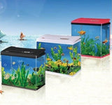 Aquarium Fish Tank 4L, LED Light & Top Filter Silent Pump Complete Set For Shrimp, Small Fishes